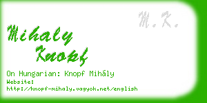 mihaly knopf business card